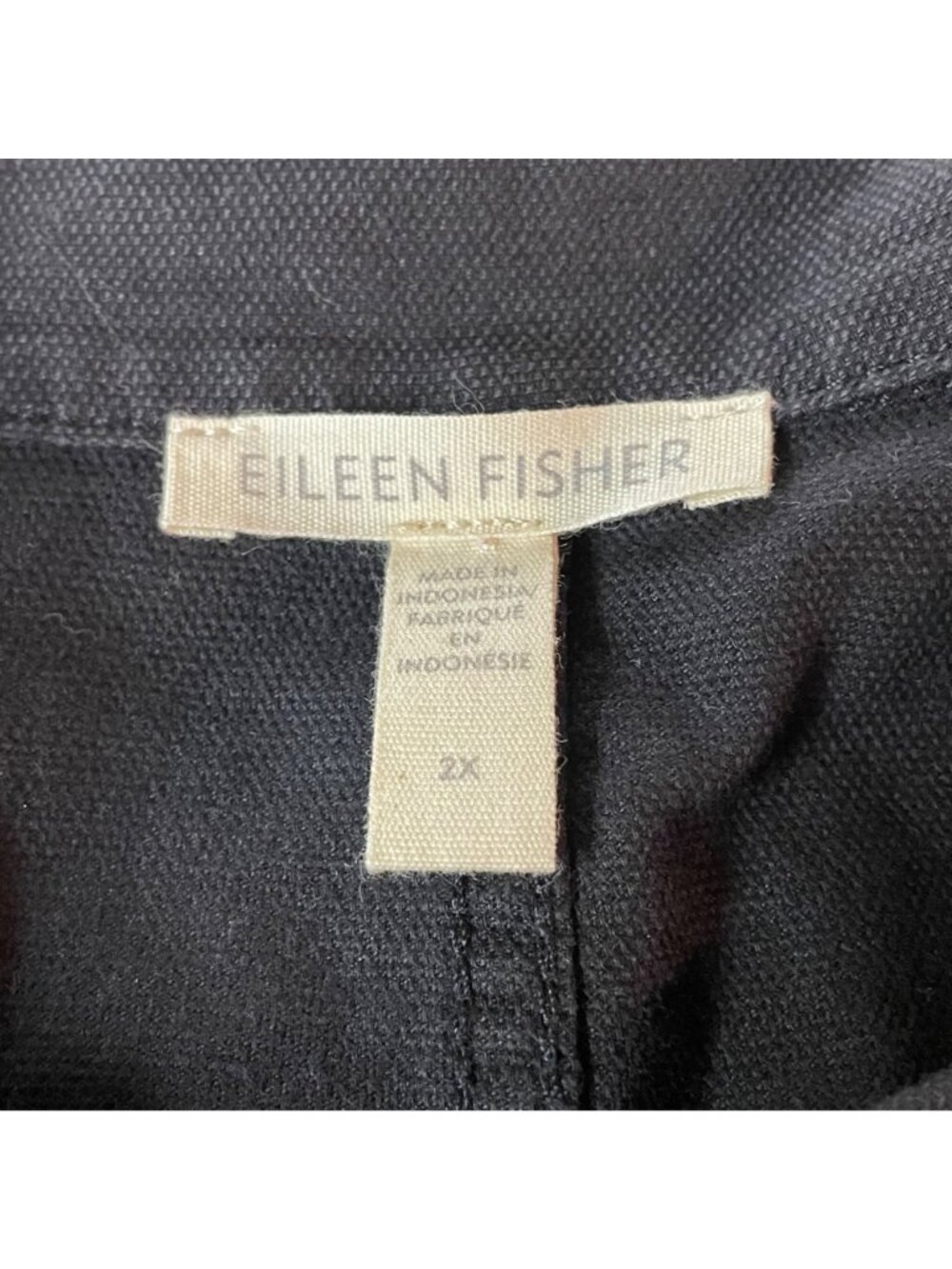 Eileen Fisher Button Up Tunic 2X Organic Cotton Hemp Pockets Minimalist Jacket - Picture 9 of 9